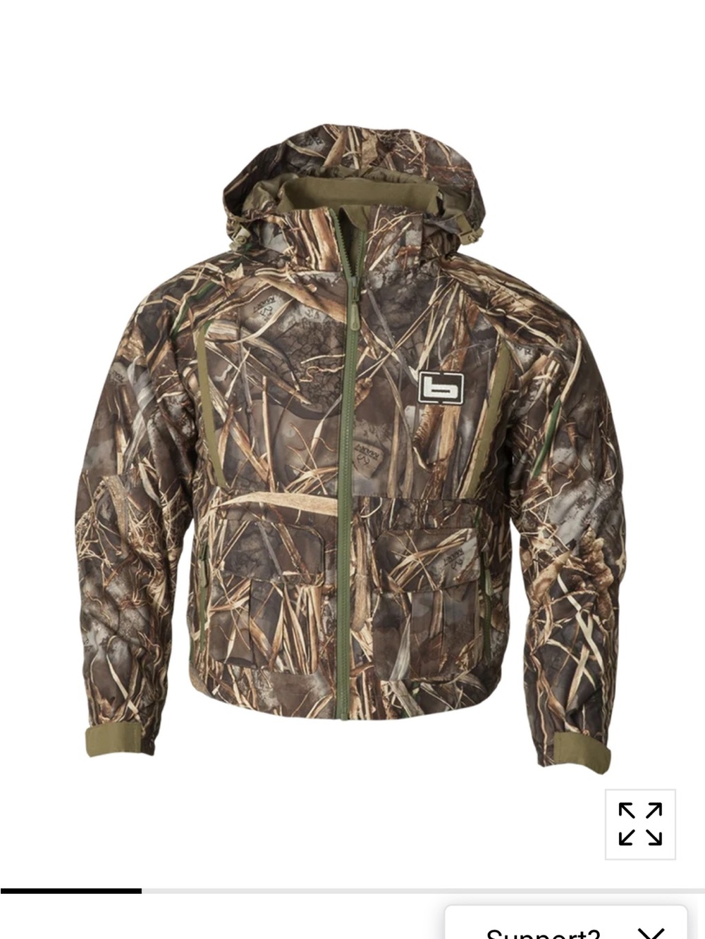 Kids Camouflage Hooded Rain Jacket - Brown/Green